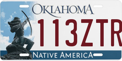 OK license plate 113ZTR