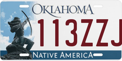 OK license plate 113ZZJ