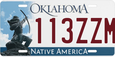 OK license plate 113ZZM