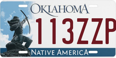 OK license plate 113ZZP