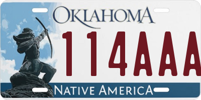 OK license plate 114AAA