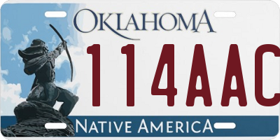 OK license plate 114AAC