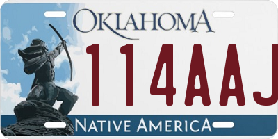 OK license plate 114AAJ