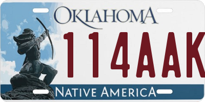 OK license plate 114AAK