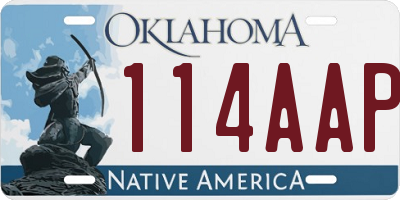 OK license plate 114AAP