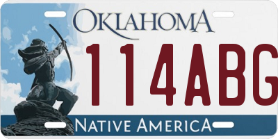 OK license plate 114ABG