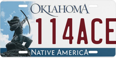 OK license plate 114ACE