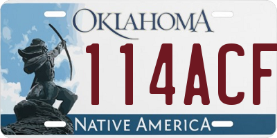 OK license plate 114ACF