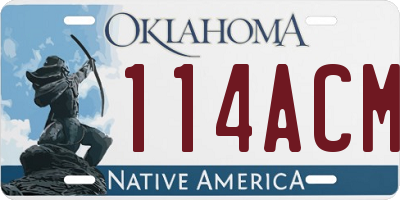OK license plate 114ACM