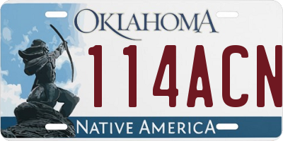 OK license plate 114ACN