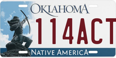 OK license plate 114ACT