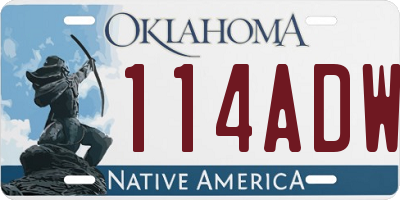 OK license plate 114ADW