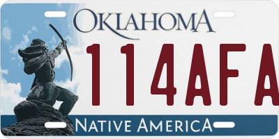 OK license plate 114AFA