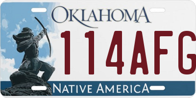 OK license plate 114AFG