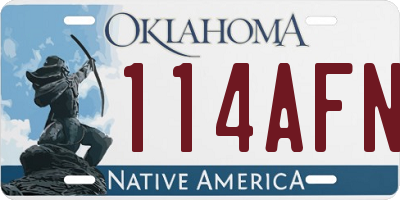 OK license plate 114AFN