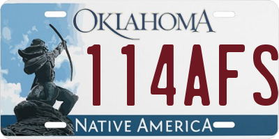 OK license plate 114AFS