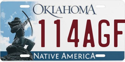 OK license plate 114AGF