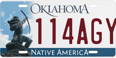 OK license plate 114AGY