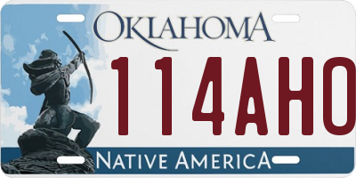 OK license plate 114AHO