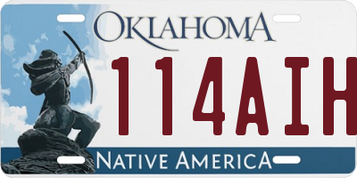 OK license plate 114AIH