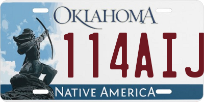 OK license plate 114AIJ