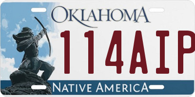 OK license plate 114AIP