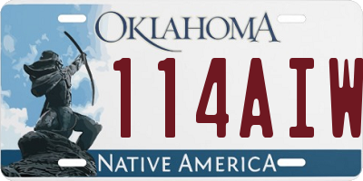 OK license plate 114AIW