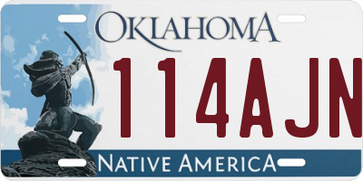 OK license plate 114AJN
