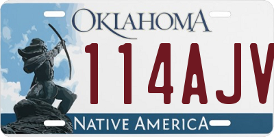 OK license plate 114AJV