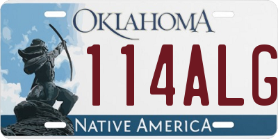 OK license plate 114ALG