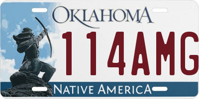 OK license plate 114AMG