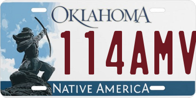 OK license plate 114AMV