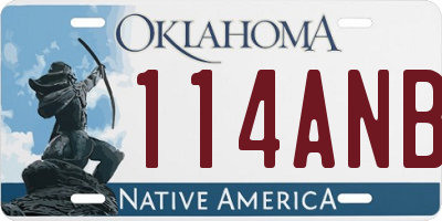 OK license plate 114ANB
