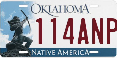OK license plate 114ANP