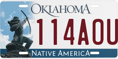OK license plate 114AOU