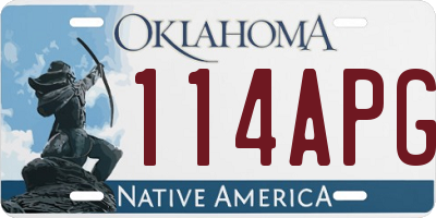 OK license plate 114APG