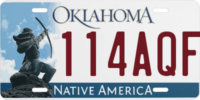 OK license plate 114AQF