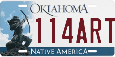 OK license plate 114ART