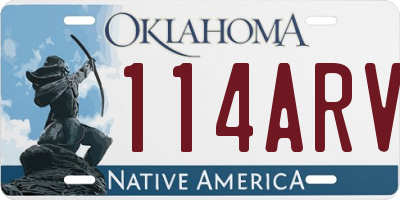 OK license plate 114ARV