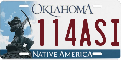 OK license plate 114ASI