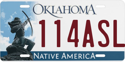 OK license plate 114ASL