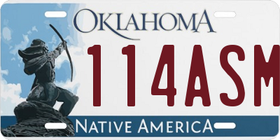 OK license plate 114ASM