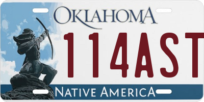 OK license plate 114AST