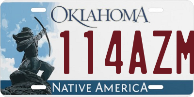 OK license plate 114AZM