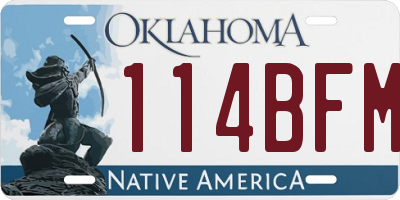 OK license plate 114BFM