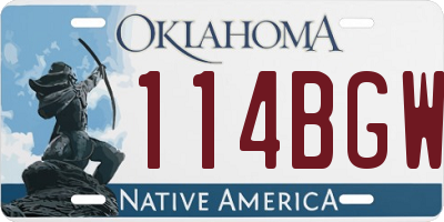 OK license plate 114BGW