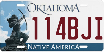OK license plate 114BJI