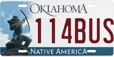 OK license plate 114BUS
