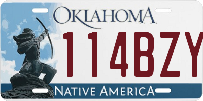 OK license plate 114BZY