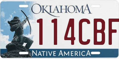 OK license plate 114CBF